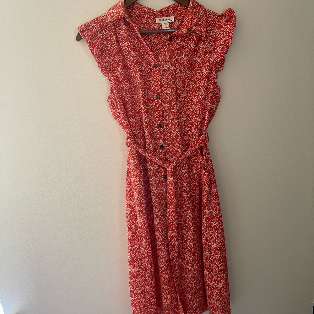 MIDI RED WHITE DRESS !